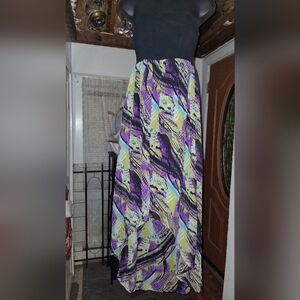 Vibrant Purple and Yellow Women's Skirt